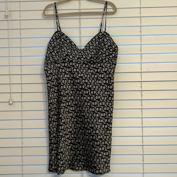 Blue and white with flowers free people silk mini dress - Picture 3 of 4